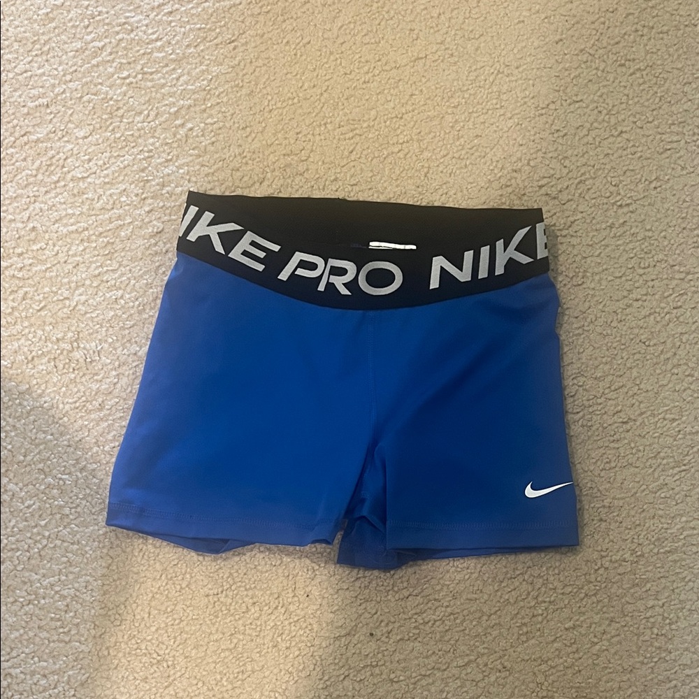 Nike Pro Royal Blue Shorts with Black Waistband